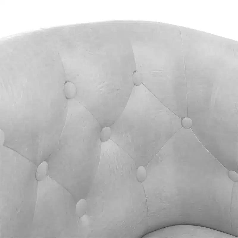 Fauteuil crapaud avec repose-pieds - Design en simili cuir argenté