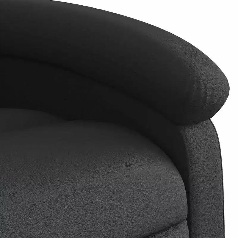 Fauteuil Inclinable Massant avec 6 Points de Vibration, Réglable, Cuir Véritable Noir