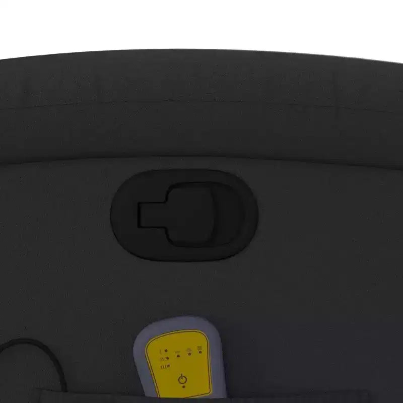 Fauteuil Inclinable Massant avec 6 Points de Vibration, Réglable, Cuir Véritable Noir