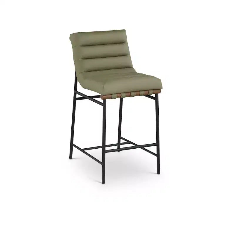 Meridian Furniture,Burke Green Vegan Leather Counter Stool