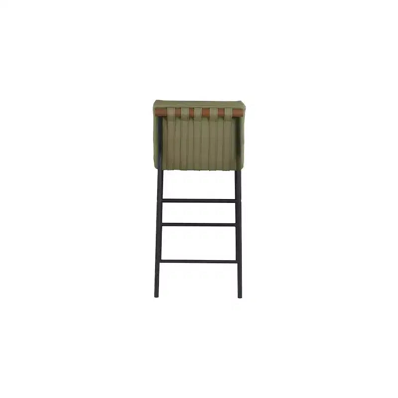 Tabouret de comptoir en cuir végétalien vert