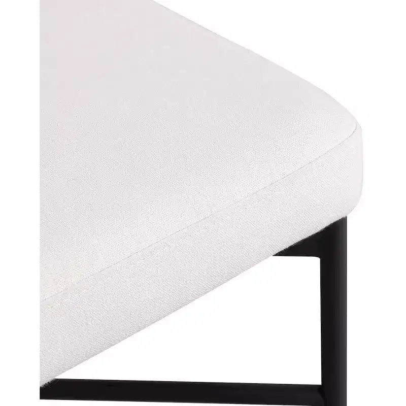 Tabouret en tissu texturé lin crème résistant