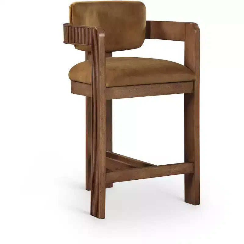 Meridian Furniture,Sacha Saddle Velvet Stool