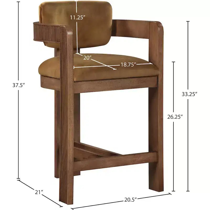 Tabouret en velours Ultra Luxe Saddle