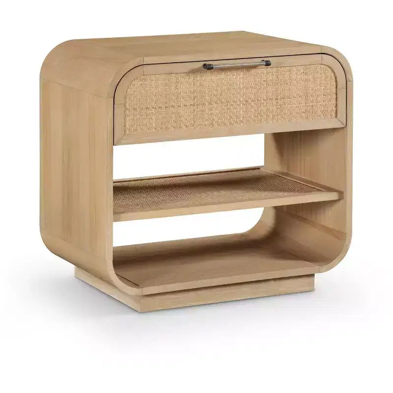 Meridian Furniture,Windsor Natural Rubberwood Nightstand