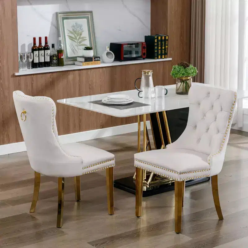 Chaises de salle à manger modernes et confortables, chaises de cuisine en velours capitonné