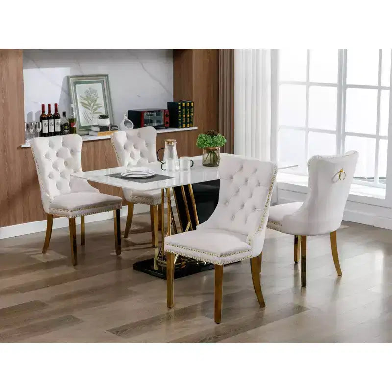 Chaises de salle à manger modernes et confortables, chaises de cuisine en velours capitonné