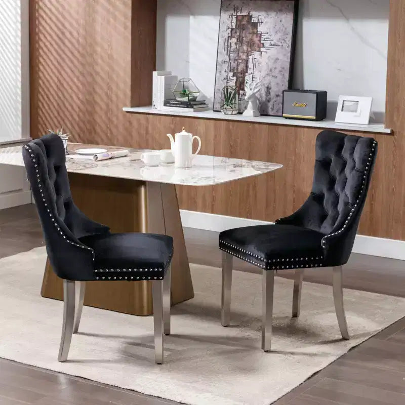 Chaises de salle à manger modernes et confortables, chaises de cuisine en velours capitonné