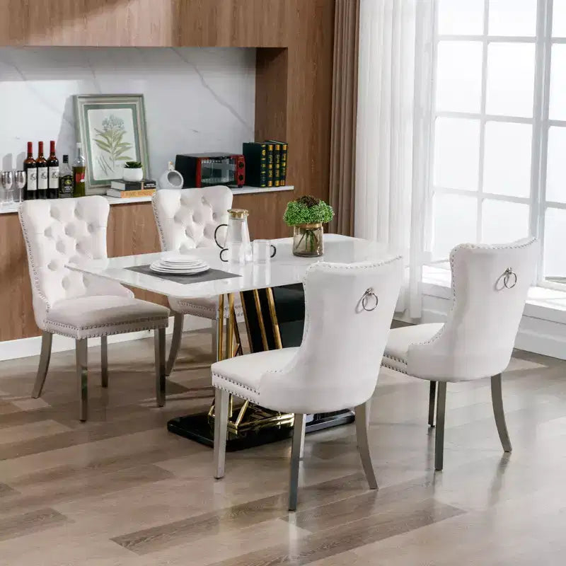 Chaises de salle à manger modernes et confortables, chaises de cuisine en velours capitonné