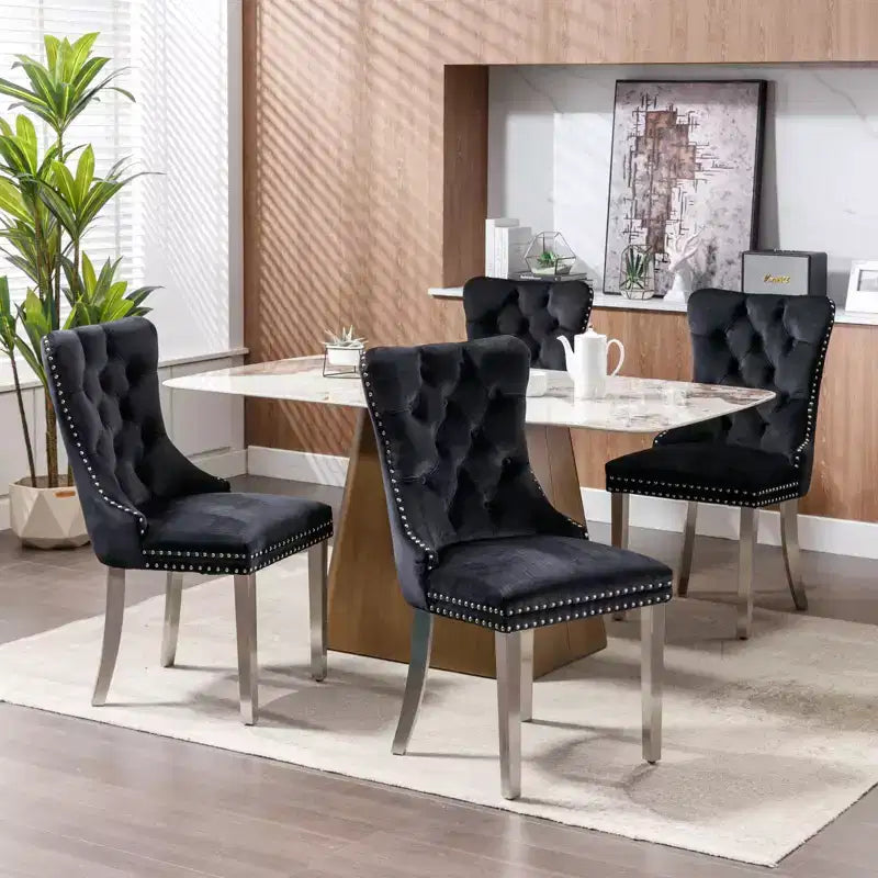 Chaises de salle à manger modernes et confortables, chaises de cuisine en velours capitonné