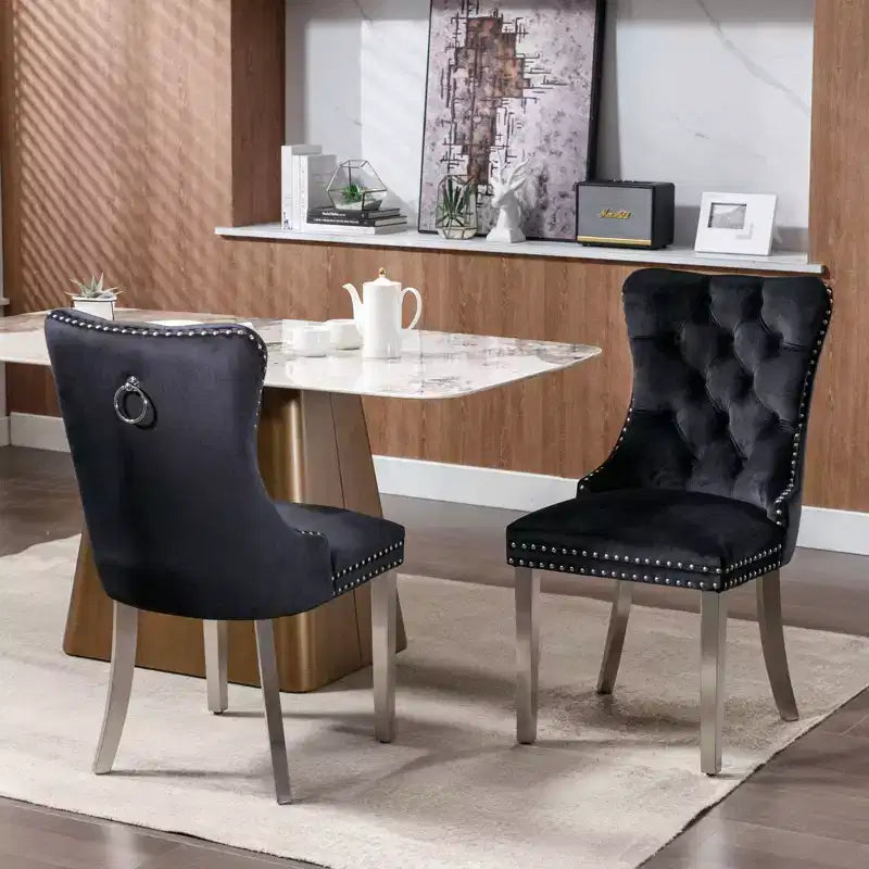 Chaises de salle à manger modernes et confortables, chaises de cuisine en velours capitonné