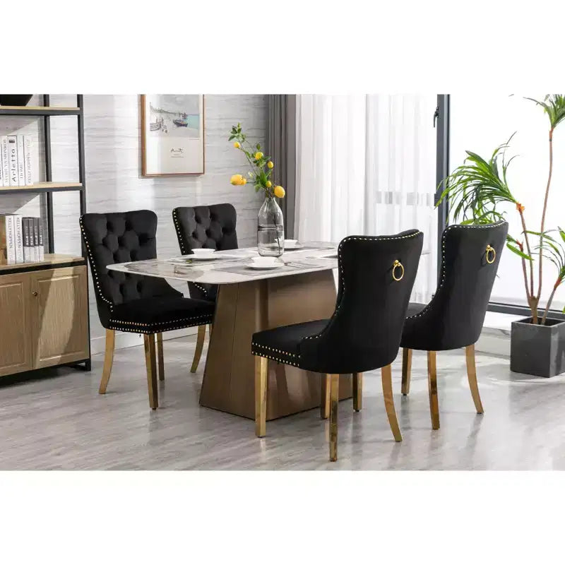 Chaises de salle à manger modernes et confortables, chaises de cuisine en velours capitonné