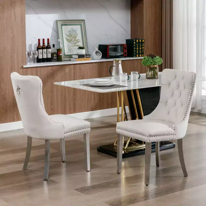 Chaises de salle à manger modernes et confortables, chaises de cuisine en velours capitonné