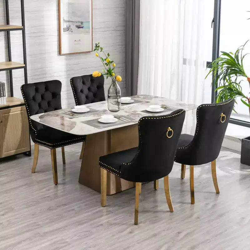 Chaises de salle à manger modernes et confortables, chaises de cuisine en velours capitonné