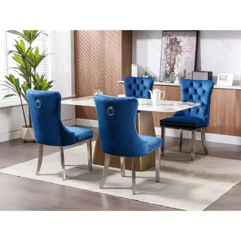 Chaises de salle à manger modernes et confortables, chaises de cuisine en velours capitonné