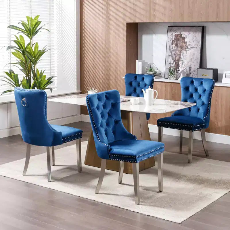 Chaises de salle à manger modernes et confortables, chaises de cuisine en velours capitonné