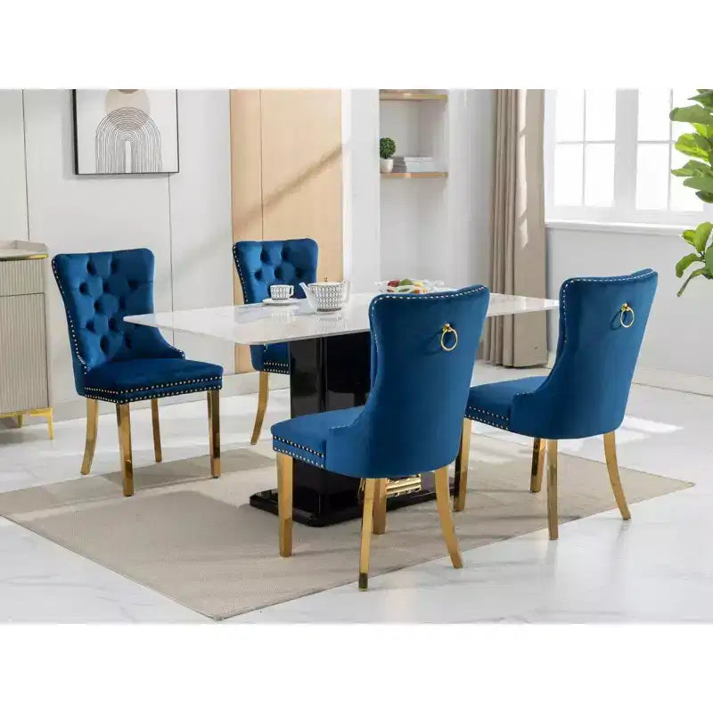 Chaises de salle à manger modernes et confortables, chaises de cuisine en velours capitonné