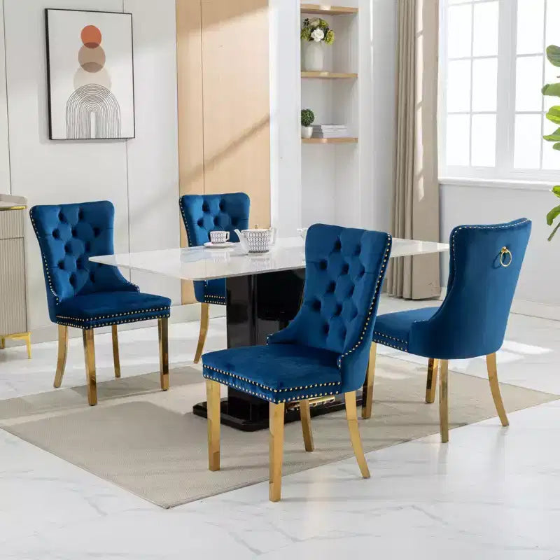 Chaises de salle à manger modernes et confortables, chaises de cuisine en velours capitonné