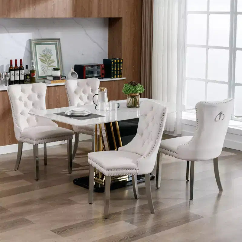 Chaises de salle à manger modernes et confortables, chaises de cuisine en velours capitonné