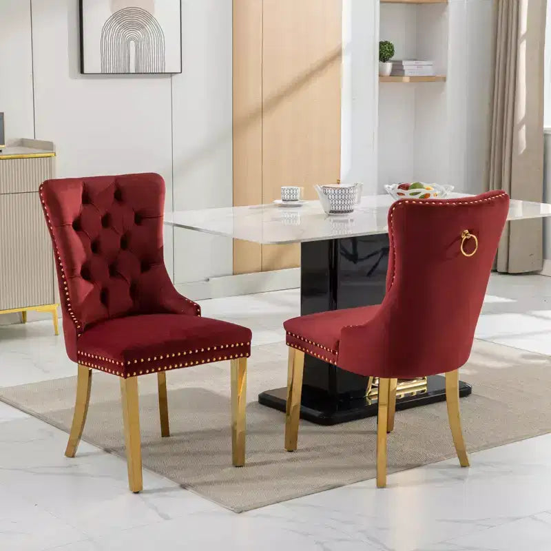 Chaises de salle à manger modernes et confortables, chaises de cuisine en velours capitonné
