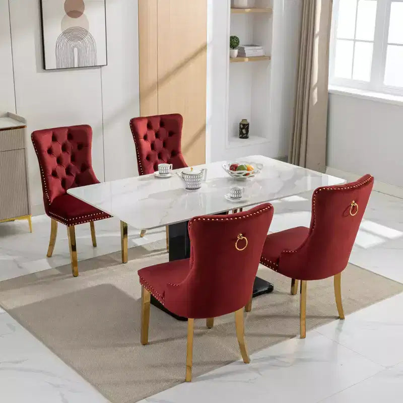 Chaises de salle à manger modernes et confortables, chaises de cuisine en velours capitonné