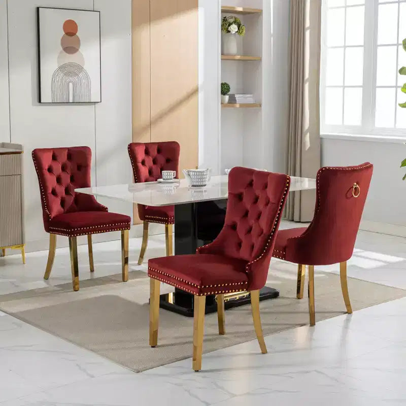 Chaises de salle à manger modernes et confortables, chaises de cuisine en velours capitonné