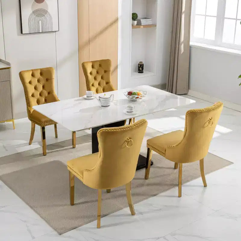 Chaises de salle à manger modernes et confortables, chaises de cuisine en velours capitonné