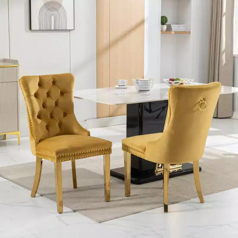 Chaises de salle à manger modernes et confortables, chaises de cuisine en velours capitonné