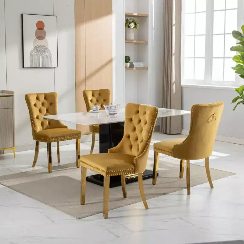 Chaises de salle à manger modernes et confortables, chaises de cuisine en velours capitonné