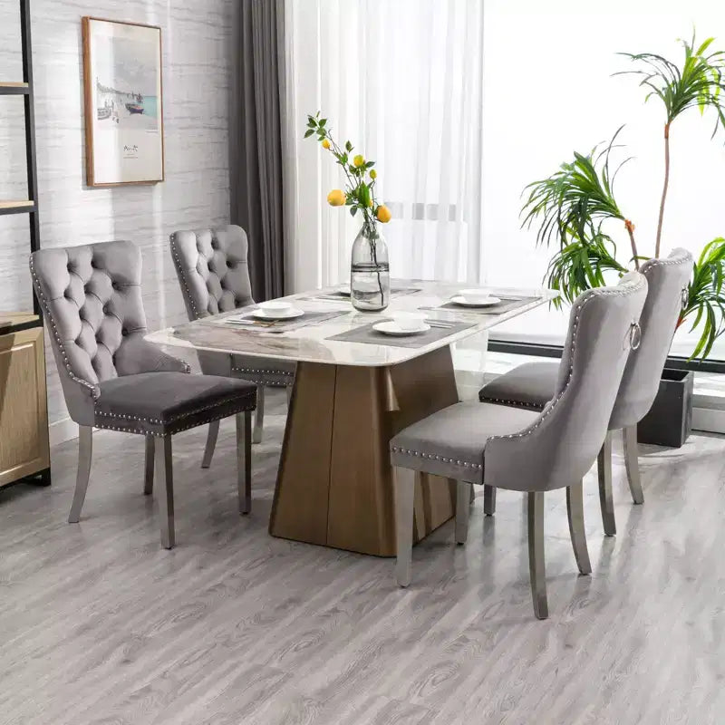 Chaises de salle à manger modernes et confortables, chaises de cuisine en velours capitonné