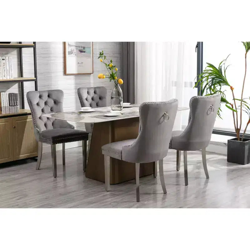 Chaises de salle à manger modernes et confortables, chaises de cuisine en velours capitonné