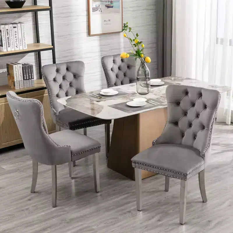 Chaises de salle à manger modernes et confortables, chaises de cuisine en velours capitonné