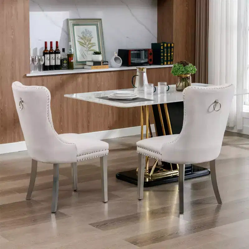 Chaises de salle à manger modernes et confortables, chaises de cuisine en velours capitonné