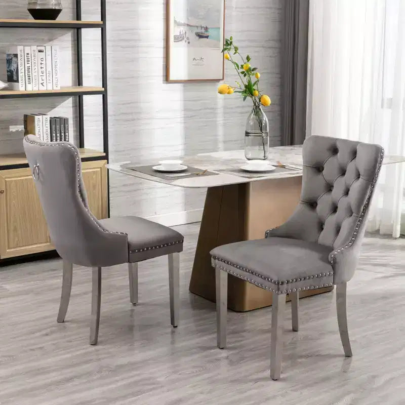 Chaises de salle à manger modernes et confortables, chaises de cuisine en velours capitonné
