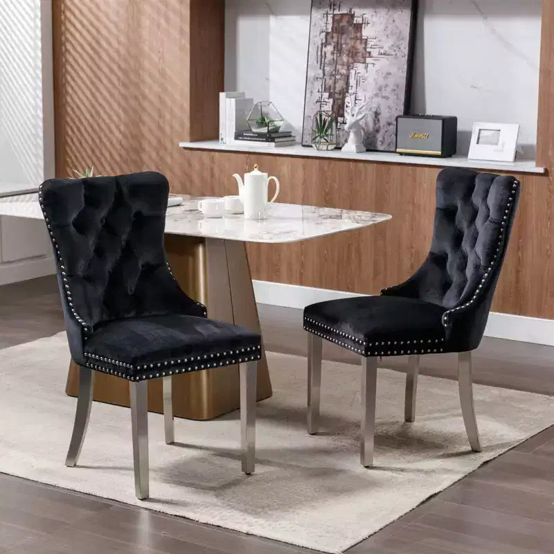 Chaises de salle à manger modernes et confortables, chaises de cuisine en velours capitonné