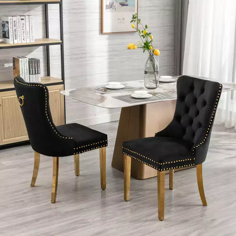 Chaises de salle à manger modernes et confortables, chaises de cuisine en velours capitonné