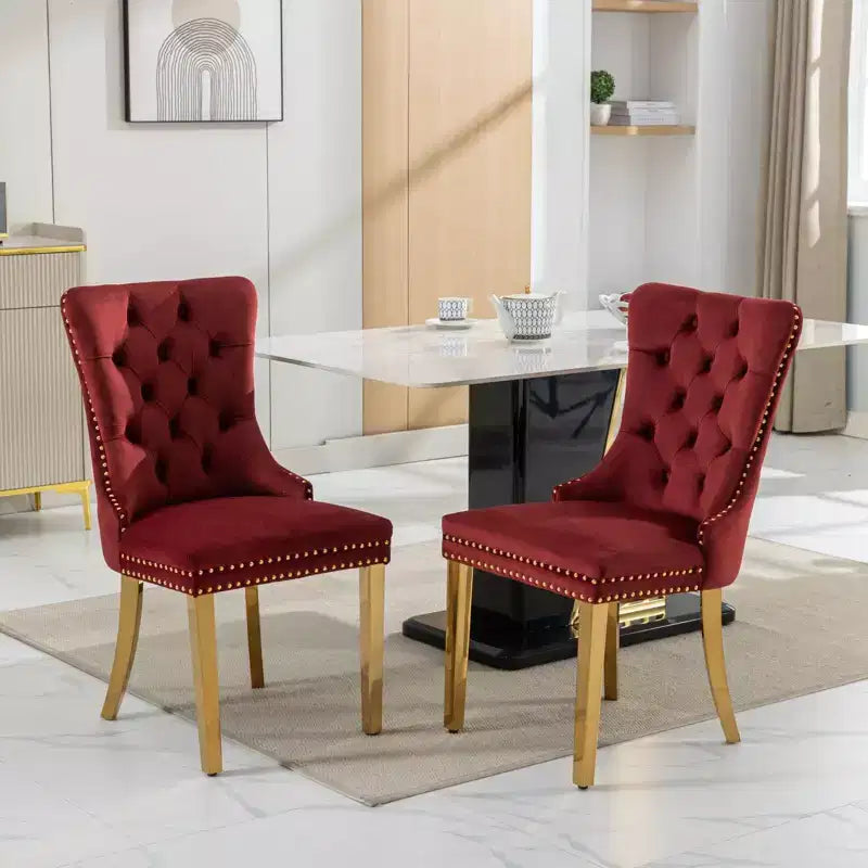 Chaises de salle à manger modernes et confortables, chaises de cuisine en velours capitonné