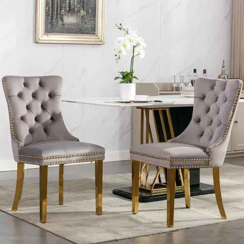 Chaises de salle à manger modernes et confortables, chaises de cuisine en velours capitonné