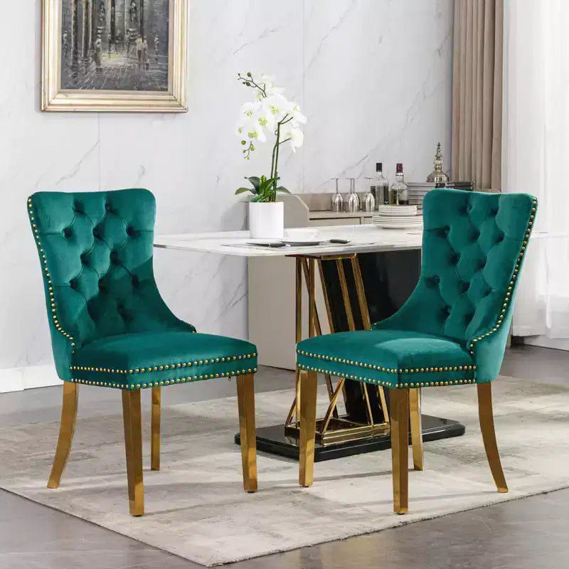 Chaises de salle à manger modernes et confortables, chaises de cuisine en velours capitonné