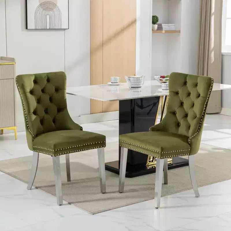 Chaises de salle à manger modernes et confortables, chaises de cuisine en velours capitonné