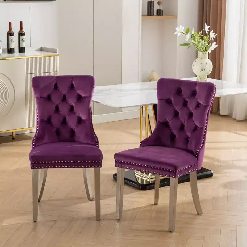 Chaises de salle à manger modernes et confortables, chaises de cuisine en velours capitonné