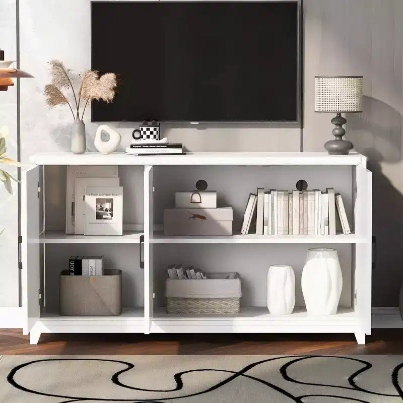 Meuble TV moderne pour téléviseurs jusqu'à 65 pouces, console multimédia pour centre de divertissement