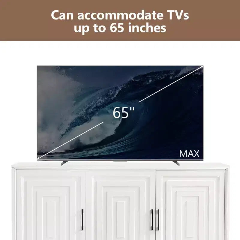 Meuble TV moderne pour téléviseurs jusqu'à 65 pouces, console multimédia pour centre de divertissement