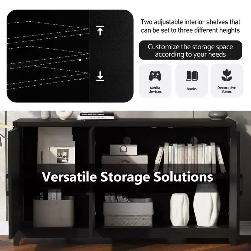 Meuble TV moderne pour téléviseurs jusqu'à 65 pouces, console multimédia pour centre de divertissement