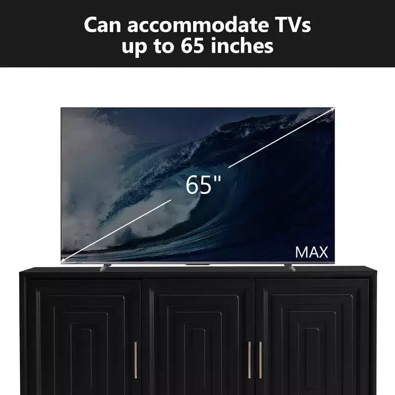 Meuble TV moderne pour téléviseurs jusqu'à 65 pouces, console multimédia pour centre de divertissement