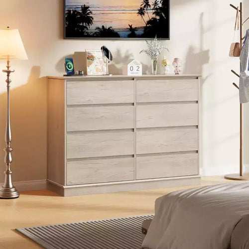 Commode de chambre à 8 tiroirs, commode de rangement avec tiroirs profonds