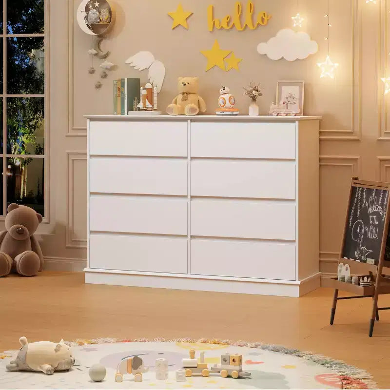 Commode de chambre à 8 tiroirs, commode de rangement avec tiroirs profonds