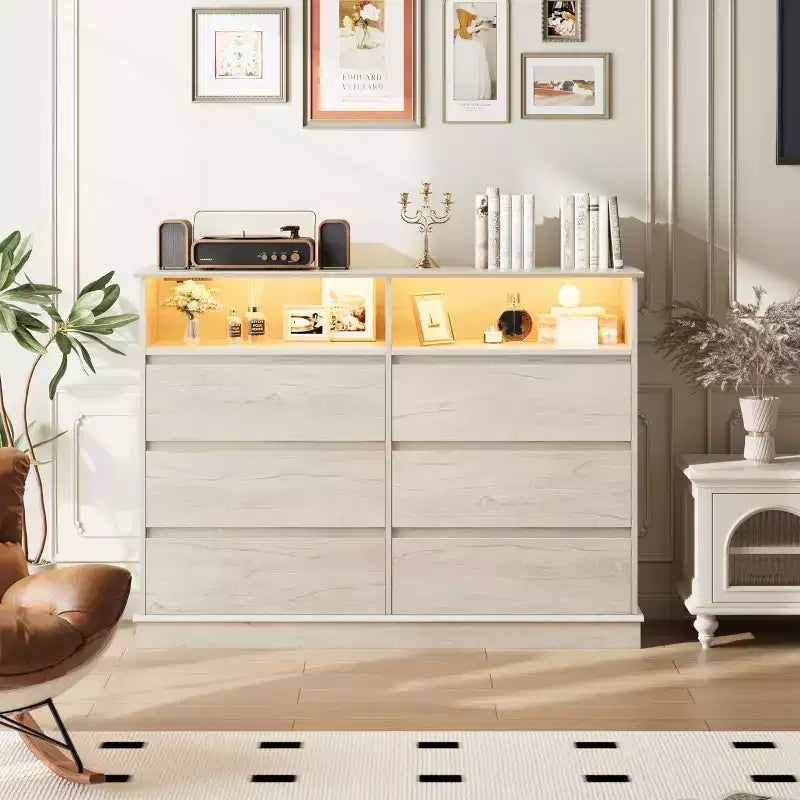 Commode de chambre à 8 tiroirs, commode de rangement avec tiroirs profonds