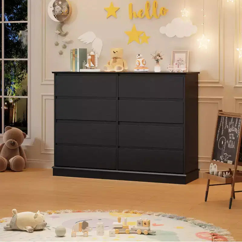 Commode de chambre à 8 tiroirs, commode de rangement avec tiroirs profonds