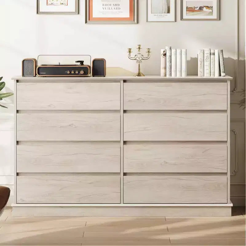 Commode de chambre à 8 tiroirs, commode de rangement avec tiroirs profonds